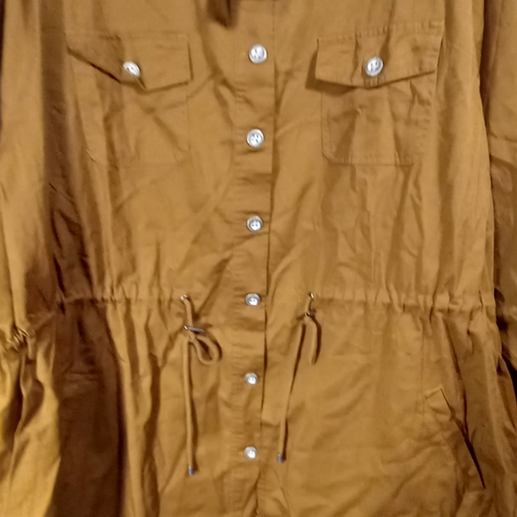 Torrid Camel Brown Twill Long Line Shacket Size 6X NWT - Picture 5 of 6
